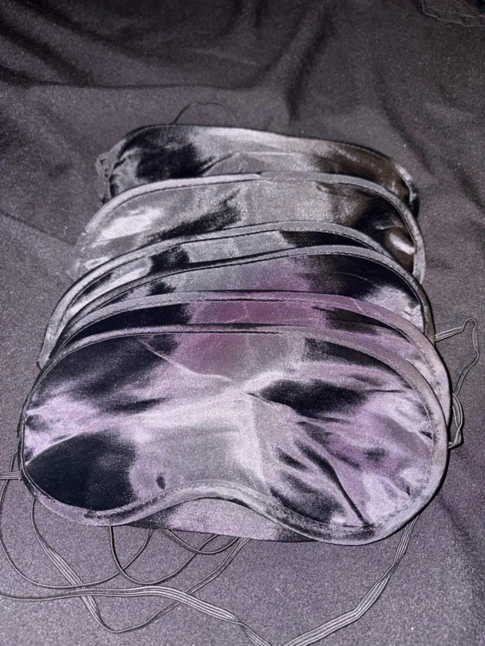 Silky Black Sleep Mask - Pack of 5